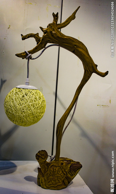 根雕臺燈攝影圖__傳統文化_文化藝術_攝影圖庫