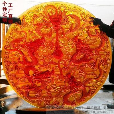 大型琉璃壁畫屏風 大件琉璃工藝品 廣州琉璃廠家